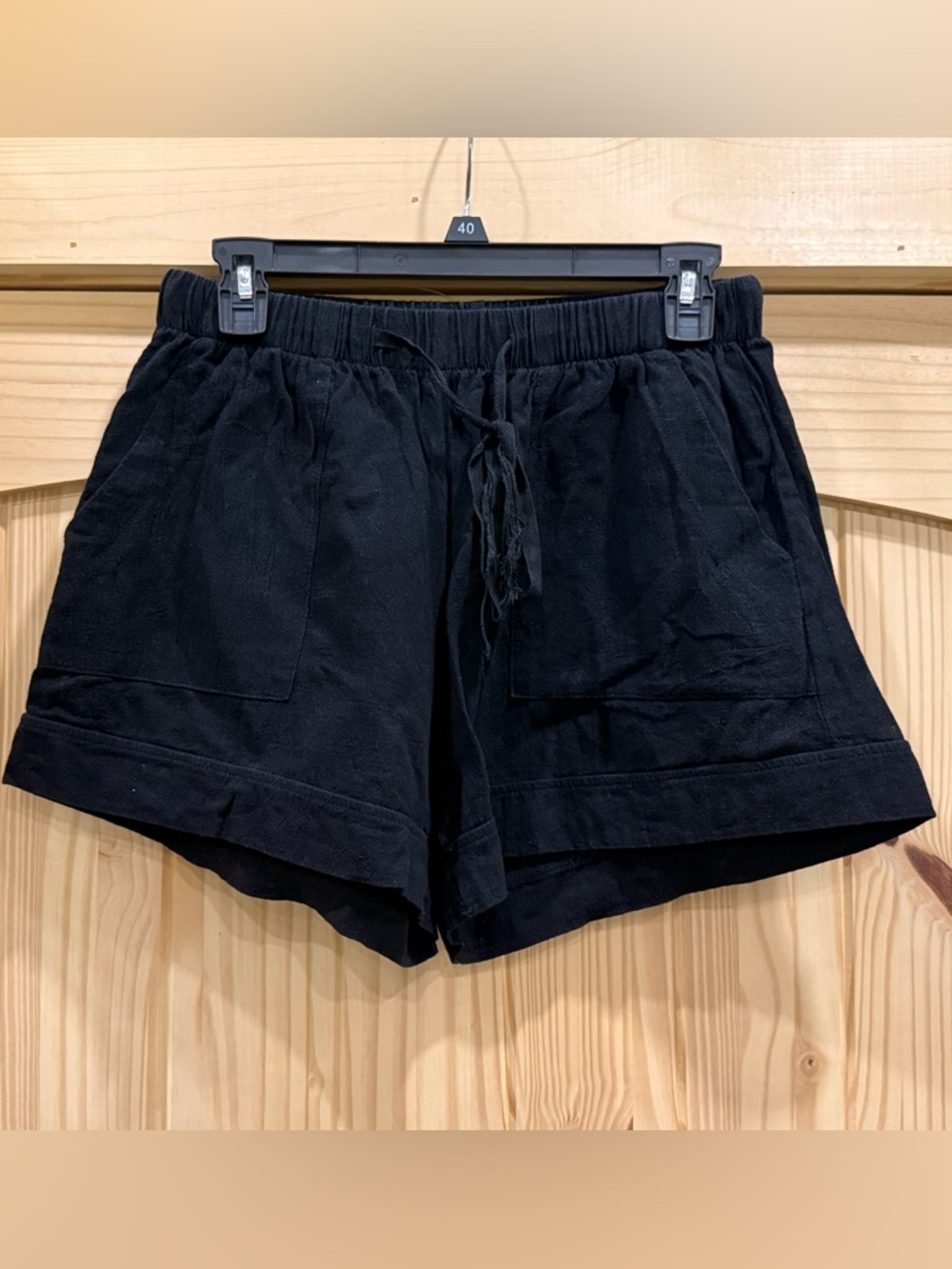 Black Women's Drawstring Lounge Shorts